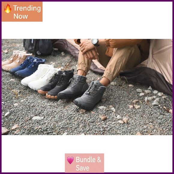 Fur Lined Snow Boots Wide Toe Box Zero Drop Winter Warm Ankle Sneakers - Picture 8 of 8